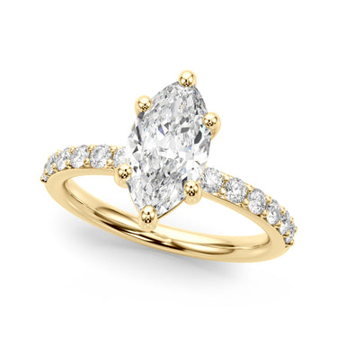 Single Row Marquise Engagement Ring – Marquise Lab Diamond Engagement Ring in 18K Gold | Just Brilliant – side view