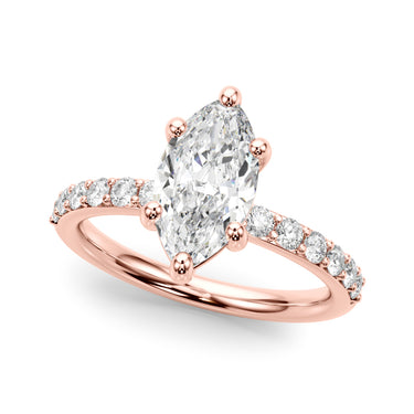 Single Row Marquise Engagement Ring – Marquise Lab Diamond Engagement Ring in 18K Gold | Just Brilliant – view 9