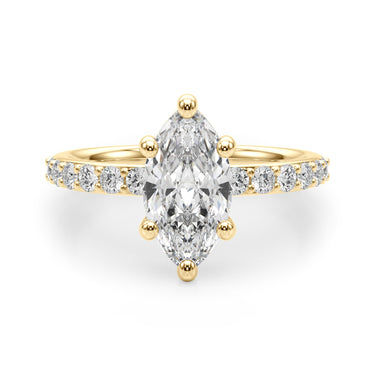 Single Row Marquise Engagement Ring – Marquise Lab Diamond Engagement Ring in 18K Gold | Just Brilliant – view 8