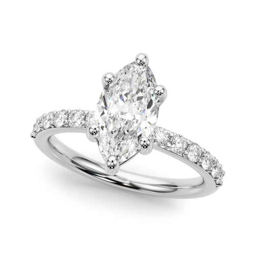 Single Row Marquise Engagement Ring