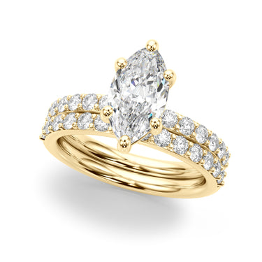 Single Row Marquise Engagement Ring – Marquise Lab Diamond Engagement Ring in 18K Gold | Just Brilliant – view 7