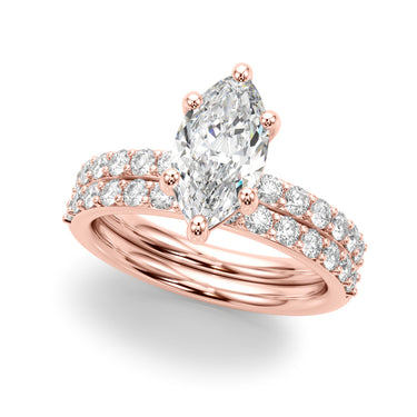Single Row Marquise Engagement Ring – Marquise Lab Diamond Engagement Ring in 18K Gold | Just Brilliant – view 11