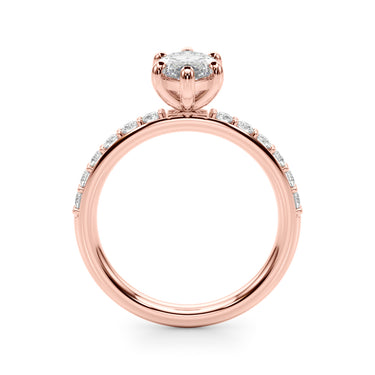Single Row Marquise Engagement Ring – Marquise Lab Diamond Engagement Ring in 18K Gold | Just Brilliant – view 10