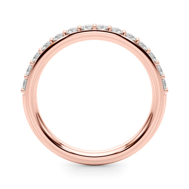 Straight Wedding Band – Lab Diamond Wedding Band in 18K Gold | Just Brilliant – angle view