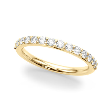 Straight Wedding Band – Lab Diamond Wedding Band in 18K Gold | Just Brilliant – close-up view