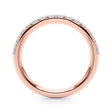 Straight Wedding Band – Lab Diamond Wedding Band in 18K Gold | Just Brilliant – angle view