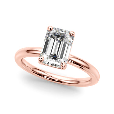 Solitaire Emerald Cut Engagement Ring – Emerald Cut Emerald Engagement Ring in 18K Gold | Just Brilliant – view 9