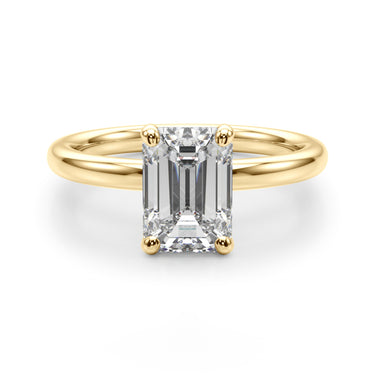 Solitaire Emerald Cut Engagement Ring – Emerald Cut Emerald Engagement Ring in 18K Gold | Just Brilliant – view 8