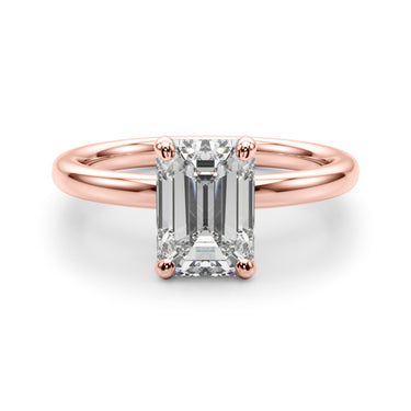 Solitaire Emerald Cut Engagement Ring – Emerald Cut Emerald Engagement Ring in 18K Gold | Just Brilliant – view 12