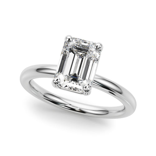 Solitaire Emerald Cut Engagement Ring