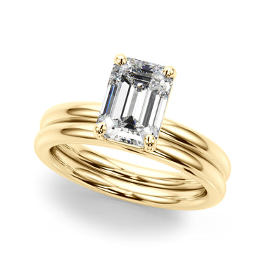 Solitaire Emerald Cut Engagement Ring – Emerald Cut Emerald Engagement Ring in 18K Gold | Just Brilliant – view 7