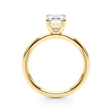 Solitaire Emerald Cut Engagement Ring – Emerald Cut Emerald Engagement Ring in 18K Gold | Just Brilliant – angle view