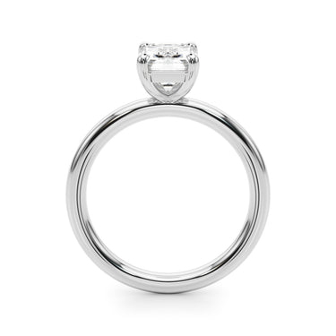 Solitaire Emerald Cut Engagement Ring – Emerald Cut Emerald Engagement Ring in 18K Gold | Just Brilliant – detail view