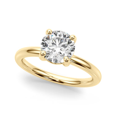 Solitaire Round Engagement Ring – Round Lab Diamond Engagement Ring in 18K Gold | Just Brilliant – side view