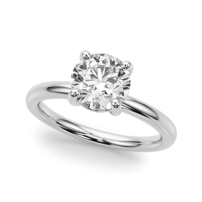 Solitaire Round Engagement Ring – Radiant Lab Diamond Engagement Ring in 18K Gold | Just Brilliant