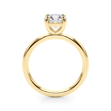 Solitaire Round Engagement Ring – Round Lab Diamond Engagement Ring in 18K Gold | Just Brilliant – angle view