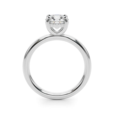 Solitaire Round Engagement Ring – Round Lab Diamond Engagement Ring in 18K Gold | Just Brilliant – detail view