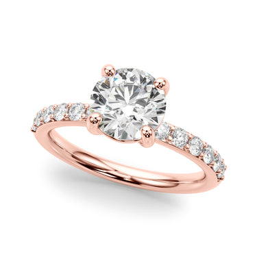 Single Row Round Engagement Ring – Round Lab Diamond Engagement Ring in 18K Gold | Just Brilliant – view 9