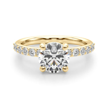 Single Row Round Engagement Ring – Round Lab Diamond Engagement Ring in 18K Gold | Just Brilliant – view 8