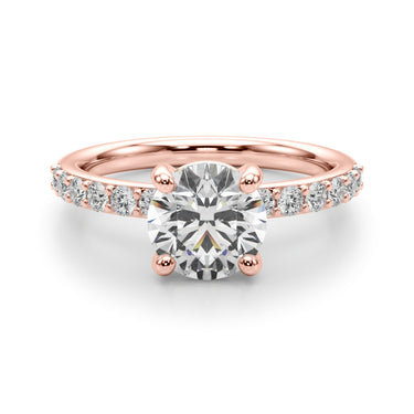 Single Row Round Engagement Ring – Round Lab Diamond Engagement Ring in 18K Gold | Just Brilliant – view 12