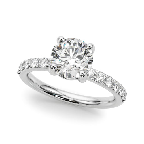 Single Row Round Engagement Ring