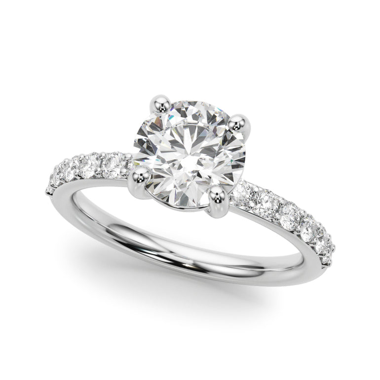 Single Row Round Engagement Ring – Radiant Lab Diamond Engagement Ring in 18K Gold | Just Brilliant