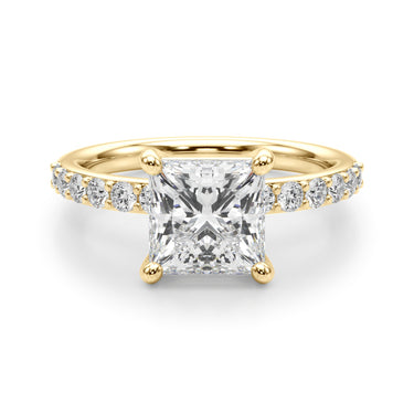Single Row Princess Cut Engagement Ring – Princess Cut Lab Diamond Engagement Ring in 18K Gold | Just Brilliant – view 8