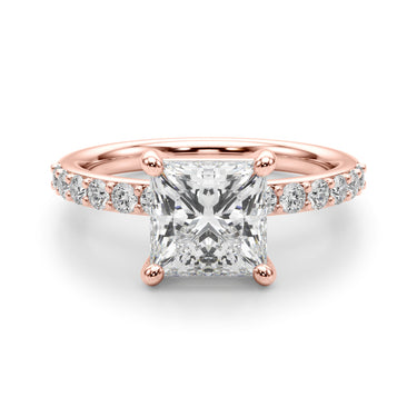 Single Row Princess Cut Engagement Ring – Princess Cut Lab Diamond Engagement Ring in 18K Gold | Just Brilliant – view 12