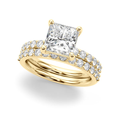 Single Row Princess Cut Engagement Ring – Princess Cut Lab Diamond Engagement Ring in 18K Gold | Just Brilliant – view 7