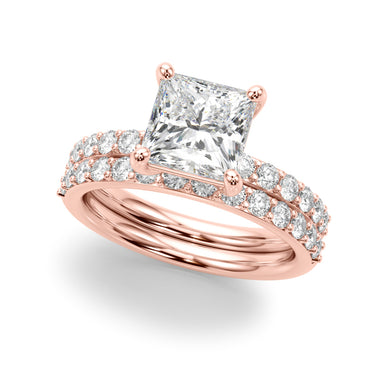 Single Row Princess Cut Engagement Ring – Princess Cut Lab Diamond Engagement Ring in 18K Gold | Just Brilliant – view 11