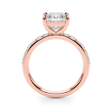 Single Row Princess Cut Engagement Ring – Princess Cut Lab Diamond Engagement Ring in 18K Gold | Just Brilliant – view 10