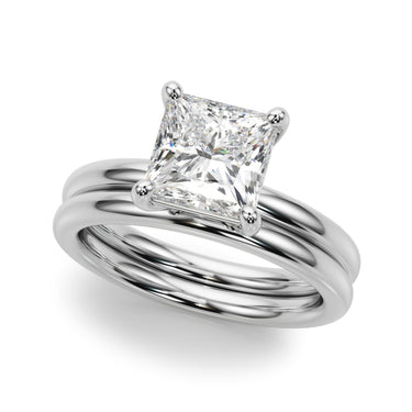 Solitaire Princess Cut Engagement Ring – Princess Cut Lab Diamond Engagement Ring in 18K Gold | Just Brilliant – close-up ...