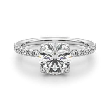 Single Row Hidden Halo Round Engagement Ring – Round Lab Diamond Engagement Ring in 18K Gold | Just Brilliant – lifestyle ...