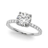 Single Row Hidden Halo Round Engagement Ring – Radiant Lab Diamond Engagement Ring in 18K Gold | Just Brilliant