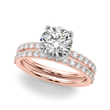 Single Row Hidden Halo Round Engagement Ring – Round Lab Diamond Engagement Ring in 18K Gold | Just Brilliant – view 11