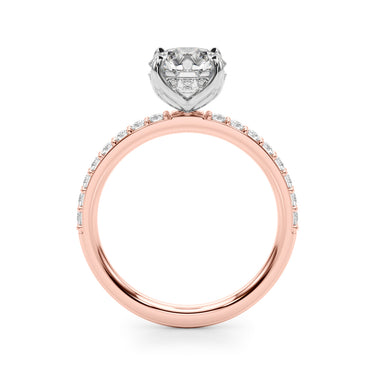 Single Row Hidden Halo Round Engagement Ring – Round Lab Diamond Engagement Ring in 18K Gold | Just Brilliant – view 10