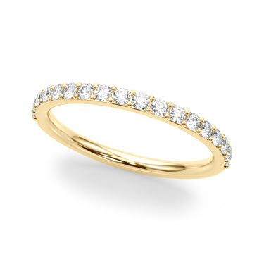 Straight Diamond Wedding Band – Lab Diamond Wedding Band in 18K Gold | Just Brilliant – close-up view