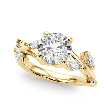 Engagement Rings Round & Mq – Lab Diamond Engagement Ring in 18K Gold | Just Brilliant – side view