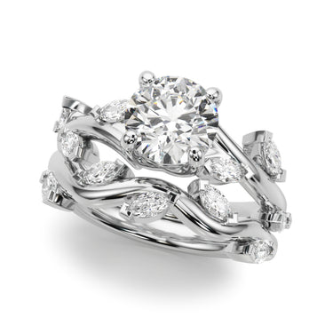 Engagement Rings Round & Mq – Lab Diamond Engagement Ring in 18K Gold | Just Brilliant – close-up view