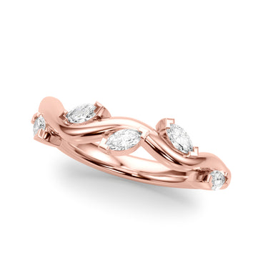 Nature Inspired Wedding Band – Lab Diamond Wedding Band in 18K Gold | Just Brilliant – side view