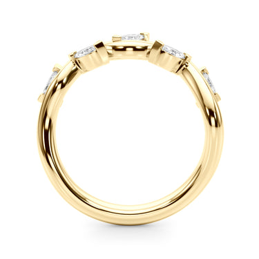 Nature Inspired Wedding Band – Lab Diamond Wedding Band in 18K Gold | Just Brilliant – lifestyle view