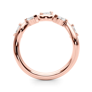 Nature Inspired Wedding Band – Lab Diamond Wedding Band in 18K Gold | Just Brilliant – angle view