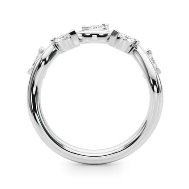 Nature Inspired Wedding Band – Lab Diamond Wedding Band in 18K Gold | Just Brilliant – detail view