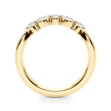 Alternating Round & Marquise Curved Wedding Band – Marquise Lab Diamond Wedding Band in 18K Gold | Just Brilliant – lifest...