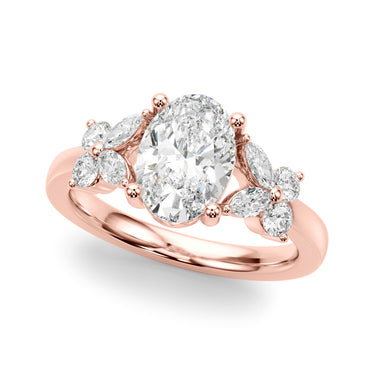 Floral Oval Engagement Ring – Oval Lab Diamond Engagement Ring in 18K Gold | Just Brilliant – view 9
