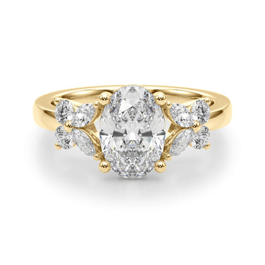 Floral Oval Engagement Ring – Oval Lab Diamond Engagement Ring in 18K Gold | Just Brilliant – view 8