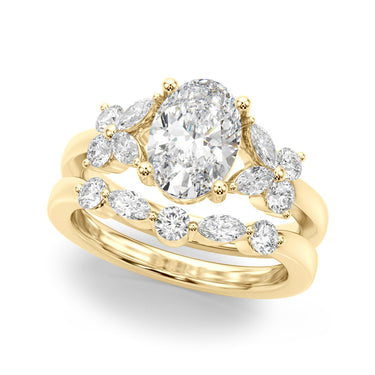 Floral Oval Engagement Ring – Oval Lab Diamond Engagement Ring in 18K Gold | Just Brilliant – view 7