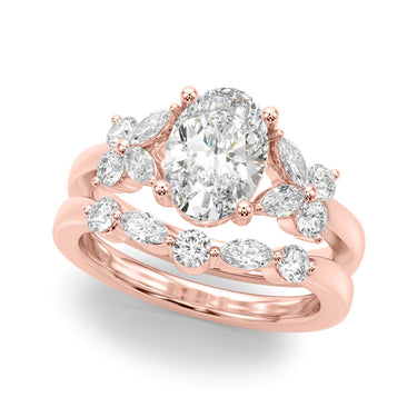 Floral Oval Engagement Ring – Oval Lab Diamond Engagement Ring in 18K Gold | Just Brilliant – view 11