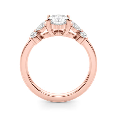 Floral Oval Engagement Ring – Oval Lab Diamond Engagement Ring in 18K Gold | Just Brilliant – view 10