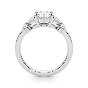 Floral Oval Engagement Ring – Oval Lab Diamond Engagement Ring in 18K Gold | Just Brilliant – detail view